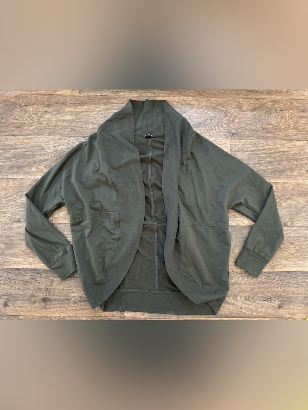 Banana Republic Women’s Green Slouchy Open Front Cardigan Cotton Blend Autumn L